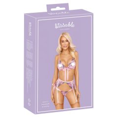 Kissable - lingerie set - geborduurd rozenmotief - roze