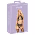 Kissbare set: halsband & kant BH (zwart)