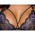 Cottelli - 3-delig kanten lingerieset (zwart-paars)