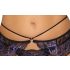 Cottelli - 3-delig kanten lingerieset (zwart-paars)