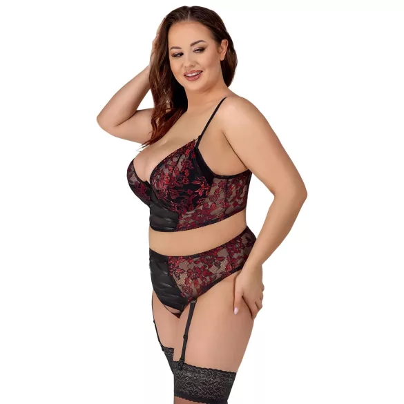 Cottelli Plus Size - bh set - rood - grote maten - 90C/XL