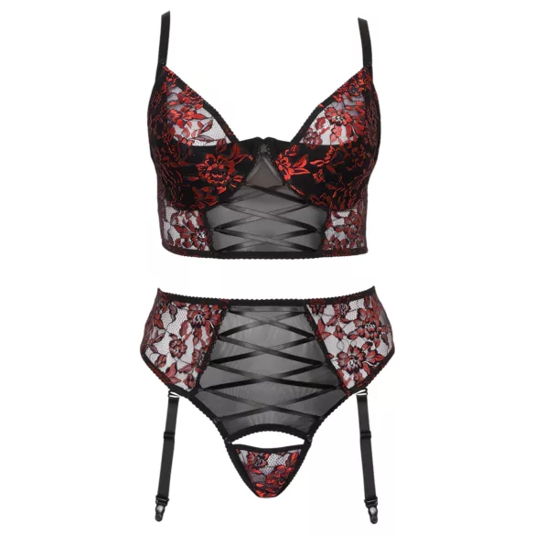 Cottelli Plus Size - bh set - rood - grote maten - 90C/XL