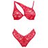 Obsessive Atenica - Kruisband Lingerieset (Rood) - M/L