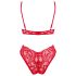 Obsessive Atenica - Kruisband Lingerieset (Rood) - M/L