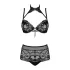 Obsessive Elizenes - patroon, doorschijnend BH-set (zwart)