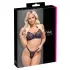 Cottelli Party - bh set met vetersluiting - zwart