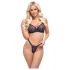 Cottelli Party - bh set met vetersluiting - zwart - 80B/M