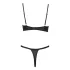 Cottelli Party - bh set met vetersluiting - zwart - 80C/M