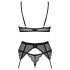 Obsessive Chemeris - Bh-set met jarretels (zwart) - M/L