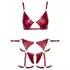 Cottelli Bondage - Glanzend BH-set & polsboeien (rood) - M