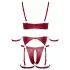 Cottelli Bondage - Glanzend BH-set & polsboeien (rood) - M