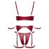 Cottelli Bondage - Glanzend BH-set & polsboeien (rood) - L