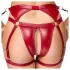 Cottelli Bondage - Glanzend BH-set & polsboeien (rood) - XL