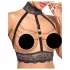 Abierta Fina - open lingerie set met kettingen - zwart