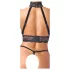 Abierta Fina - open lingerie set met kettingen - zwart