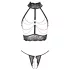 Abierta Fina - open lingerie set met kettingen - zwart