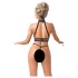 Abierta Fina - open lingerie set met kettingen - zwart