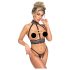 Abierta Fina - Open Lingerieset met Ketting (Zwart) - L
