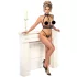 Abierta Fina - open lingerie set met kettingen - zwart - L