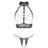 Abierta Fina - Open Lingerieset met Ketting (Zwart) - L