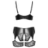 Cottelli Curves - bh set - kant en imitatieleer - zwart