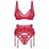 Obsessive Cupid Desir - kanten lingerie set (rood)