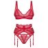 Obsessive Cupid Desir - kanten lingerie set (rood)