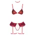 Cottelli - geruit lingeriesetje met jarretelles (rood geruit) - M