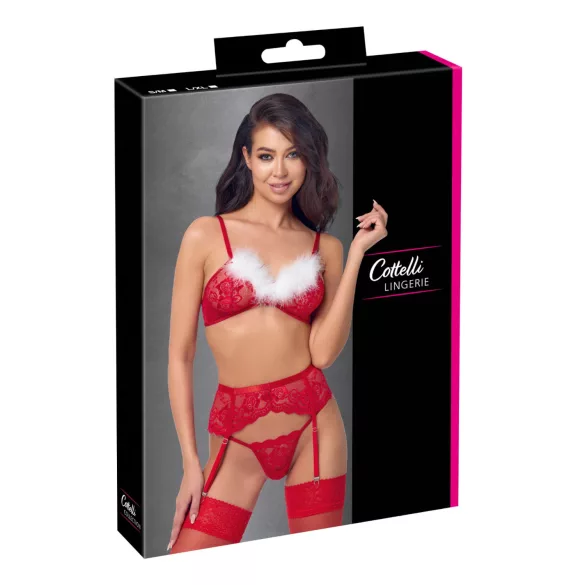 Cottelli - kerst bh set - kant - rood