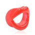 Ida Leather - Open mondknevel (rood)