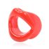 Ida Leather - Open mondknevel (rood)
