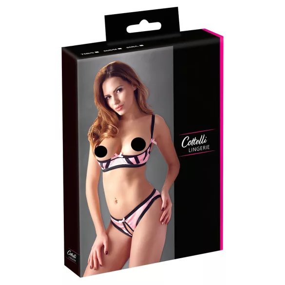 Cottelli - Bh set - Gestreept - Zwart