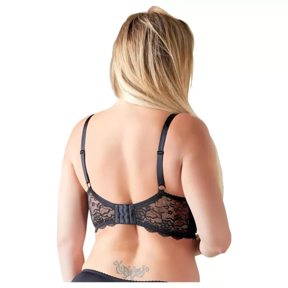 Cottelli Plus Size - bh met bandjes en ringen - zwart - 90D