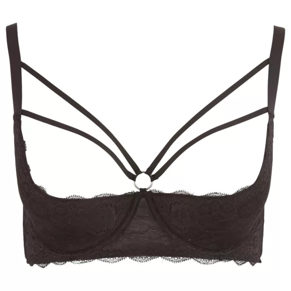 Cottelli Plus Size - bh met bandjes en ringen - zwart - 95D