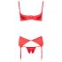 Cottelli - Hartvormige Open Bh Set (rood) - 80C/M