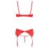 Cottelli - Hartvormige Open Bh Set (rood) - 80C/M