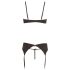 Abierta Fina - glinsterende stenen lingerie set (zwart)