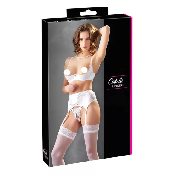 Cottelli - bh set met veters en kant - wit