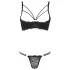 Cottelli - open bh met bandjes en ringen - string - zwart - 80B/M