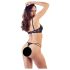 Cottelli - Strap BH & String met ringen (zwart) - 75C/S