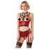 Abierta Fina - rode bh-set met ringdetails - 80B/M