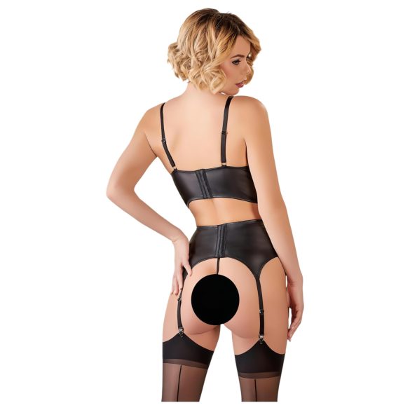 Abierta Fina - lingerie set - kant met bandjes - zwart - 80C/M