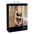 Abierta Fina - Fonkelende kanten lingerie set (zwart) - 85C/L