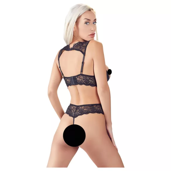 Cottelli - open bh set - transparant - zwart - 85B/L