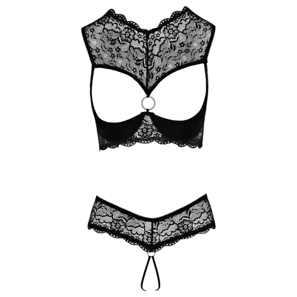 Cottelli - open bh set - transparant - zwart - 85B/L
