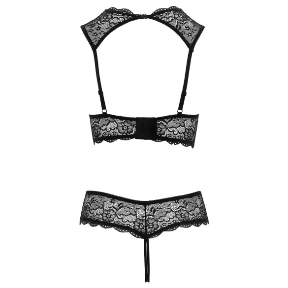 Cottelli - open bh set - transparant - zwart - 85B/L