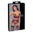 Cottelli Bondage - Mat, kanten borsthefferset (rood) - M