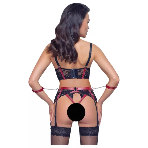 Cottelli Bondage - Mat, kanten borsthefferset (rood) - M