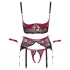 Cottelli Bondage - Mat, kanten borsthefferset (rood) - M