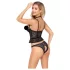 Abierta Fina - open string en korset (zwart)
